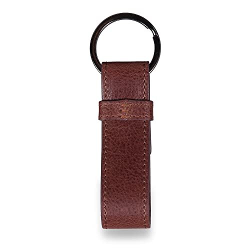Brown solid leather key chain - Image 4