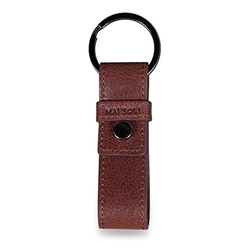 Brown solid leather key chain - Image 2
