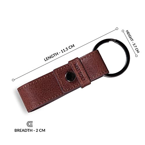 Brown solid leather key chain - Image 5